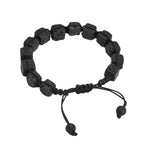 Bracelet "Carré" Pierre de Lave Ajustable - Vignette | Lithothérapie Naturelle