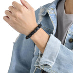 Bracelet "Carré" Pierre de Lave Ajustable - Vignette | Lithothérapie Naturelle