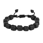 Bracelet "Carré" Pierre de Lave Ajustable - Vignette | Lithothérapie Naturelle