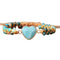 Bracelet Cœur d'Amazonite tressé ajustable, cadeau pour femme