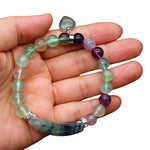 Bracelet Coeur et Perles Fluorite -18 cm - Vignette | Lithothérapie Naturelle