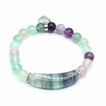 Bracelet Coeur et Perles Fluorite -18 cm - Vignette | Lithothérapie Naturelle