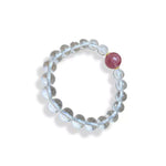 Bracelet Cristal Blanc et Quartz Fraise - Vignette | Lithothérapie Naturelle