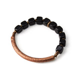 Bracelet Cubes Obsidienne et Cuivre - Vignette | Lithothérapie Naturelle