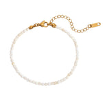 Bracelet "Délicatesse" Perles Jade Blanc Or - 20 cm - Vignette | Lithothérapie Naturelle