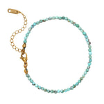 Bracelet "Délicatesse" Perles Turquoise Or - 20 cm - Vignette | Lithothérapie Naturelle