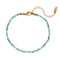 Bracelet "Délicatesse" Perles Turquoise Or - 20 cm, cadeau femme