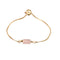 Bracelet fin "Exquis" Quartz Rose ajustable, cadeau femme