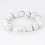 Bracelet Howlite Boules 12 mm - 19 cm - Vignette | Lithothérapie Naturelle