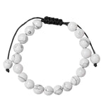 Bracelet Howlite "Pur" Pierres Boules 8 mm Cordon Ajustable - Vignette | Lithothérapie Naturelle