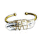bracelet Jonc Cristal de Roche plaqué or, cadeau homme et femme