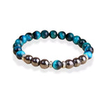 Bracelet Oeil de faucon et Hématite "Binôme" - Vignette | Lithothérapie Naturelle