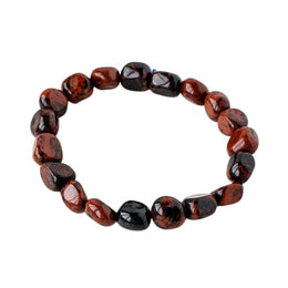 Bracelet "pépites sauvages" en pierres obsidienne, cadeau homme, femme pour fêtes