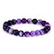 Bracelet Perles Agate violette 8 mm - 19 cm