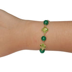 Bracelet Perles de Chrysoprase 4 Tréfles - Vignette | Lithothérapie Naturelle