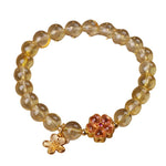 Bracelet Perles Citrine Fleurs - Vignette | Lithothérapie Naturelle