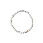 Bracelet Perles Howlite 4 mm - 18 cm - Vignette | Lithothérapie Naturelle