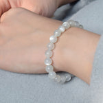 Bracelet Pierre de Lune Blanche boules 8 mm - Vignette | Lithothérapie Naturelle