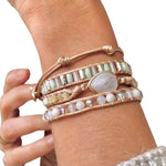 Bracelet Pierres Jade Blanc "Nomade" - Vignette | Lithothérapie Naturelle