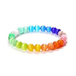 Bracelet pierres oeil de chat 7 Chakras, cadeau de lithothérapie homme, femme et ados