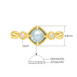 Bague Labradorite et Amazonite "élégance" - Vignette | Lithothérapie Naturelle