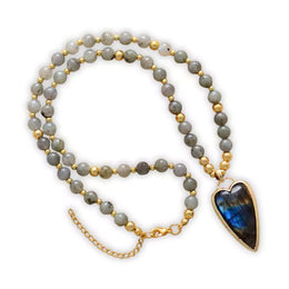 collier coeur de Labradorite "Lara", cadeau