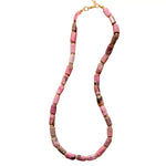 Collier "Cylindre" Pierres Rhodonite - Vignette | Lithothérapie Naturelle