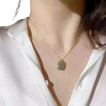 Collier Jade "Sérénité Carrée" - Vignette | Lithothérapie Naturelle
