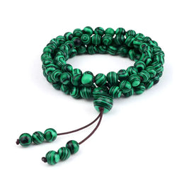 Collier Mala Malachite verte "Ronde d'Équilibre", cadeau