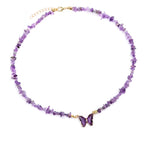 Collier Pierres Améthyste "Butterfly" - Vignette | Lithothérapie Naturelle