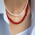 Collier Pierres Agate Rouge "Sonia" - Vignette | Lithothérapie Naturelle