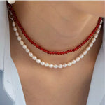 Collier Pierres Agate Rouge "Sonia" - Vignette | Lithothérapie Naturelle