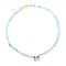 collier Pierres aigue-marine et papillon "butterfly", cadeau de lithothérapie pour femme