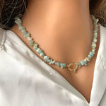 Collier Pierres Amazonite "Élégance" - Vignette | Lithothérapie Naturelle