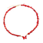 Collier Pierres Corail Rouge "Butterfly" - Vignette | Lithothérapie Naturelle