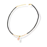 Collier Pierres Hématite et Quartz Rose "Duetto" - Vignette | Lithothérapie Naturelle