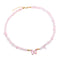 collier Pierres quartz rose et papillon "butterfly", cadeau de lithothérapie pour femme