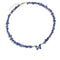 collier Pierres sodalite et papillon "butterfly", cadeau de lithothérapie pour femme