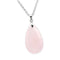 pendentif en pierre de quartz rose "Goutte d'eau", cadeau de lithothérapie homme ou femme