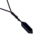 Pendentif Prisme d'Obsidienne Noire - Vignette | Lithothérapie Naturelle