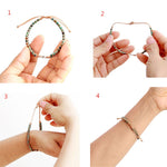 Bracelet Coeur d'Amazonite Tressé Ajustable - Vignette | Lithothérapie Naturelle