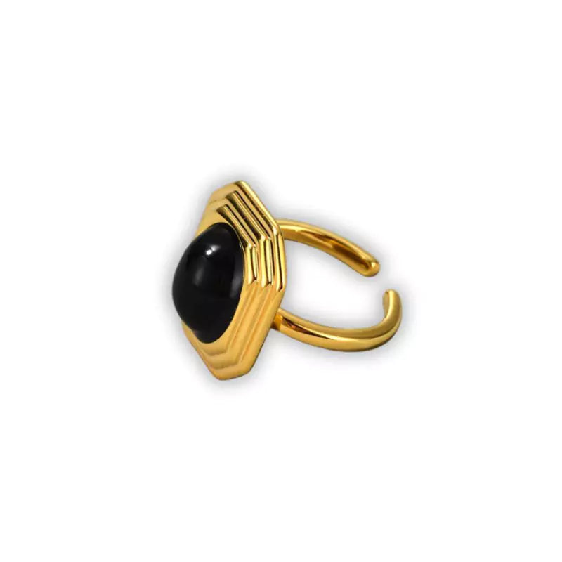  bague Agate Noire "Ombre Sacrée", cadeau femme ou homme