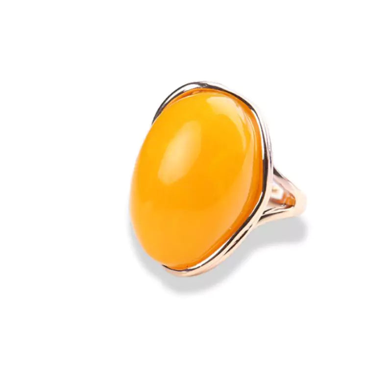 bague ambre "Cire d'abeille", cadeau femme