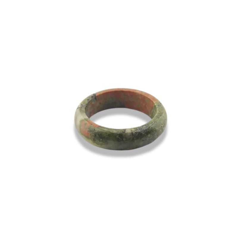 Bague anneau Pierre Unakite, cadeau de lithothérapie pour femme, homme et ados