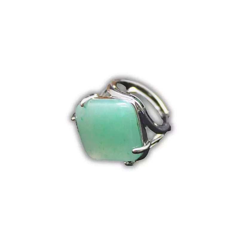 bague pierre aventurine "Carré", cadeau homme, femme et ados