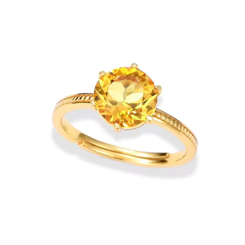 bague Pierre Citrine "Rondo", cadeau femme