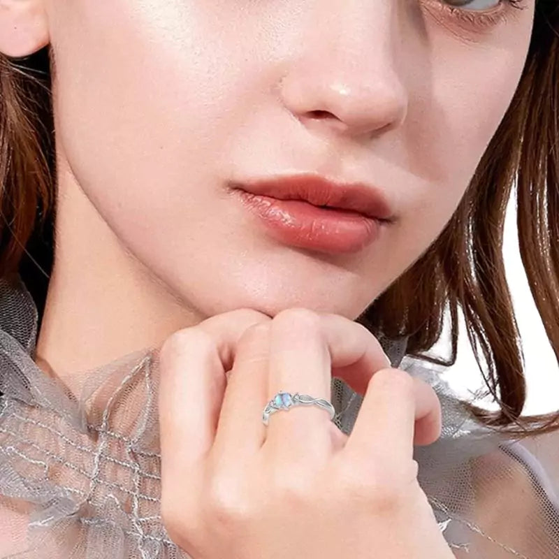 bague Pierre de Lune "Intuition" en argent, cadeau femme