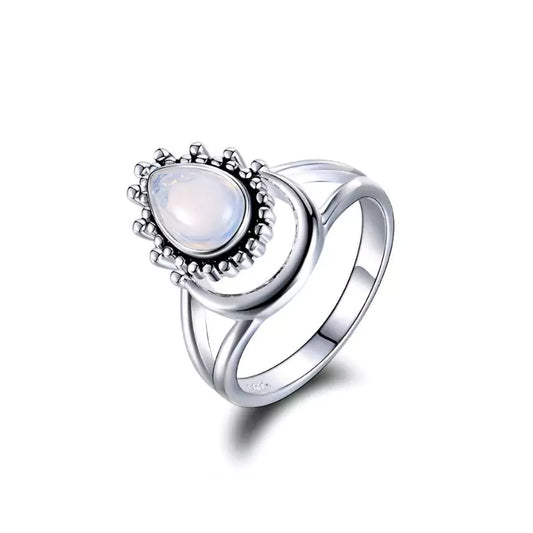 Bague Pierre de Lune "Intuition Céleste", cadeau femme 