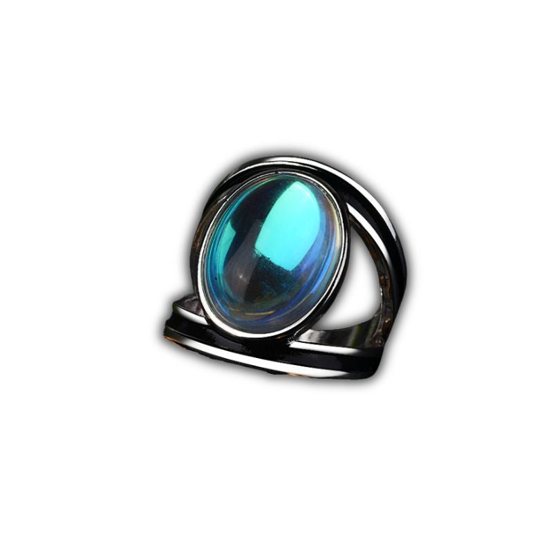bague Pierre de Lune "Royale" plaqué argent, cadeau femme homme