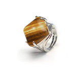 Bague Pierre Oeil de Tigre "Carré" - Vignette | Lithothérapie Naturelle